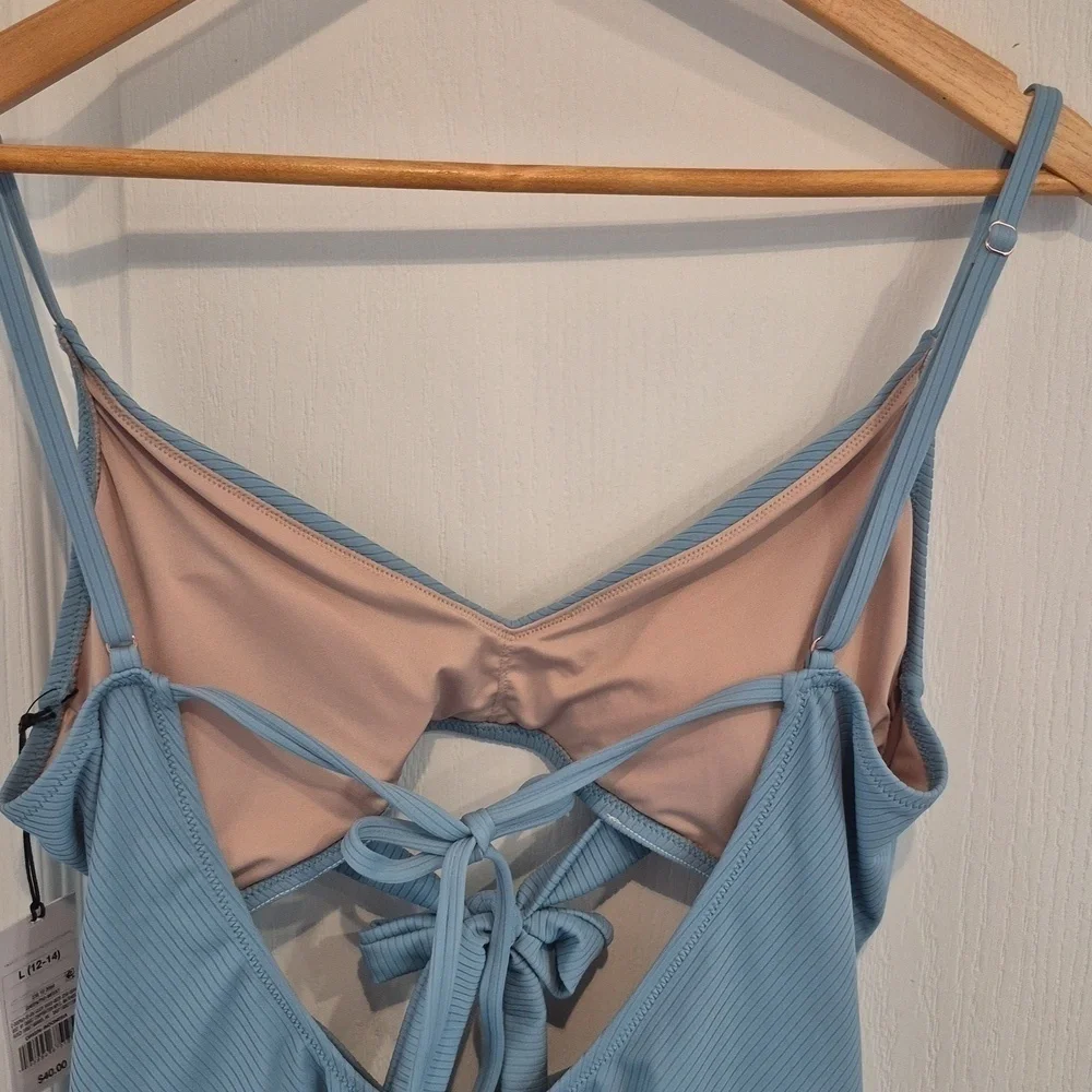 Shade & Shore turquoise green Stylish  Cutout Swimsuit NWT size L